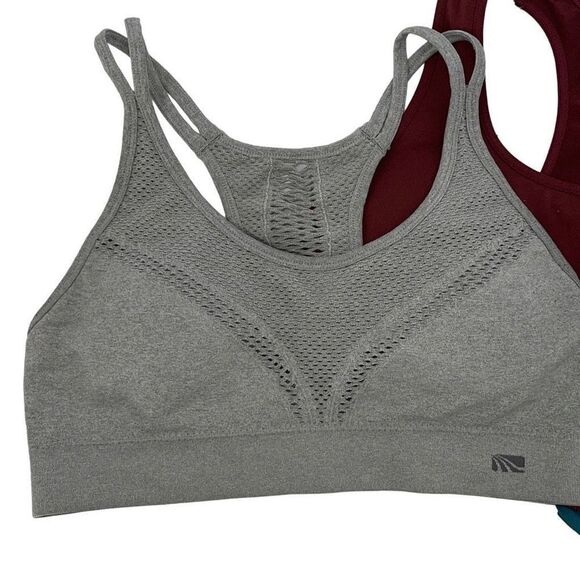 Calvin Klein Apana Marika Racerback Sports Bra Lot Of 3 Bundle Multicolor Small - Picture 2 of 5